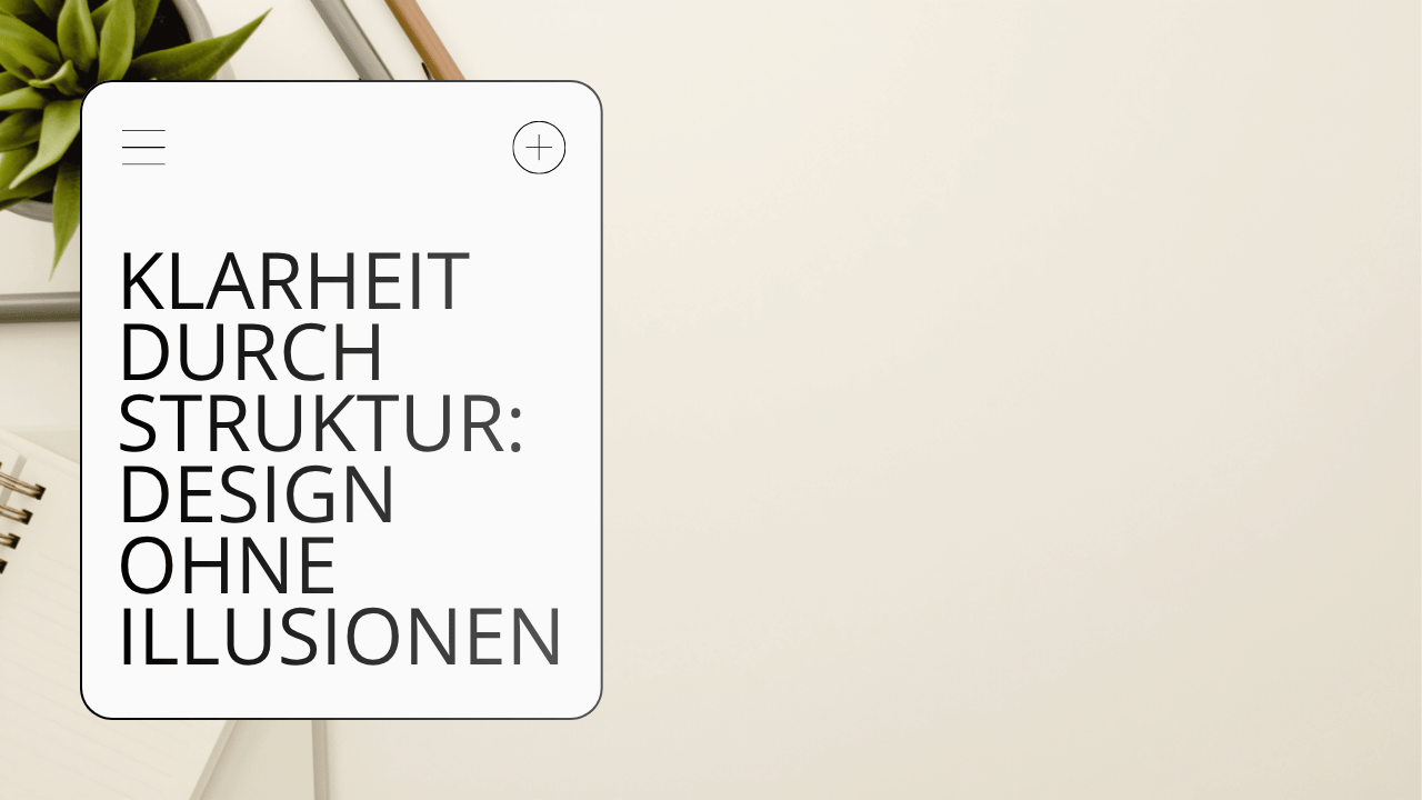 Du brauchst keine Design-Illusion mit Schleifen. Du brauchst Struktur.